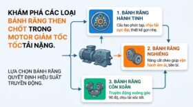 Khám phá các loại bánh răng then chốt trong motor giảm tốc tải nặng.