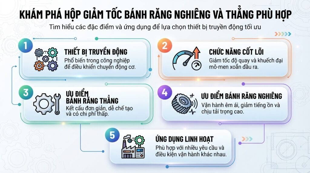 Khám phá Hộp giảm tốc bánh răng nghiêng và thẳng phù hợp.