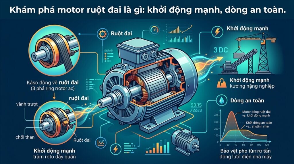 Khám phá motor ruột đai là gì: khởi động mạnh, dòng an toàn.