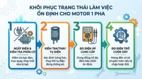 Khôi phục trạng thái làm việc ổn định cho motor 1 pha.