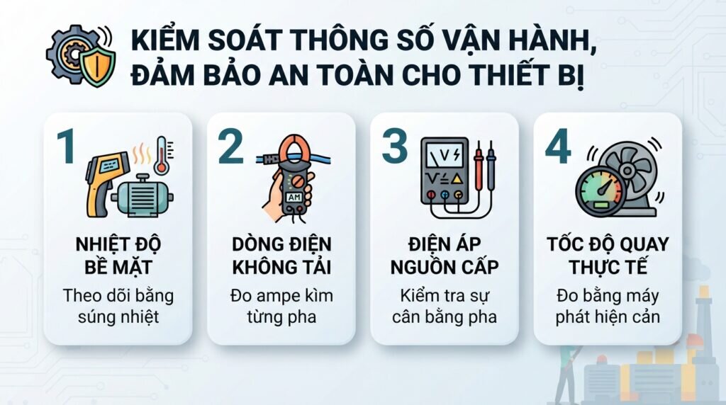 Kiểm soát thông số vận hành, đảm bảo an toàn cho thiết bị.