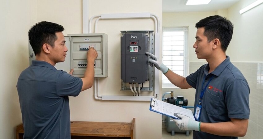 Quy trình kiểm tra và thu thập các thông tin lỗi dẫn đến biến tần không chạy khi bấm chạy