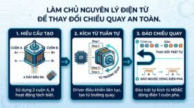Làm chủ nguyên lý điện từ để thay đổi chiều quay an toàn.