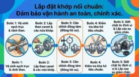 Lắp đặt khớp nối chuẩn: Đảm bảo vận hành an toàn, chính xác.