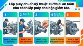 Lắp puly chuẩn kỹ thuật: Bước đi an toàn cho cách lắp puly cho hộp giảm tốc.