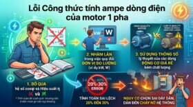 Lỗi Công thức tính ampe dòng điện của motor 1 pha