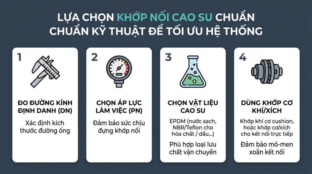 Lựa chọn khớp nối cao su chuẩn kỹ thuật để tối ưu hệ thống.