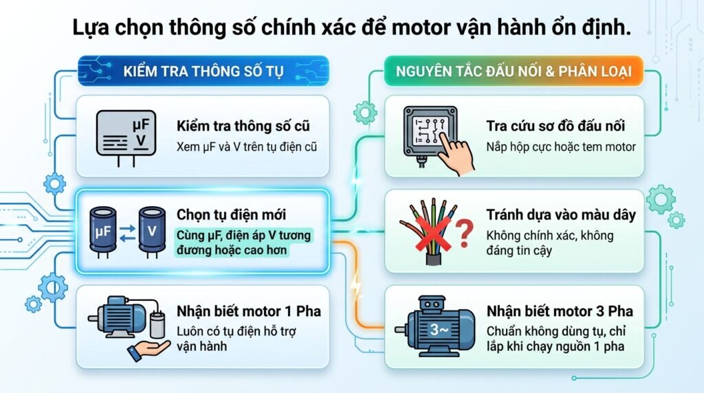 Lựa chọn thông số chính xác để motor vận hành ổn định.