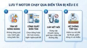 Lưu ý motor chạy qua biến tần bị kêu e e