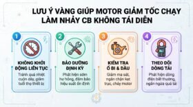 Lưu ý vàng giúp motor giảm tốc chạy làm nhảy CB không tái diễn.