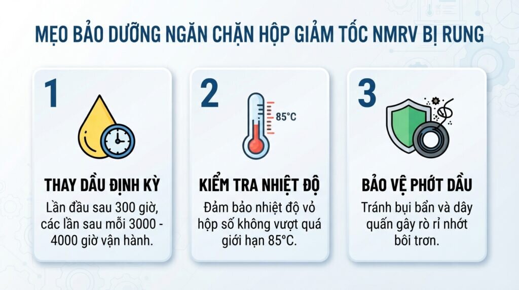 Mẹo bảo dưỡng ngăn chặn hộp giảm tốc NMRV bị rung.