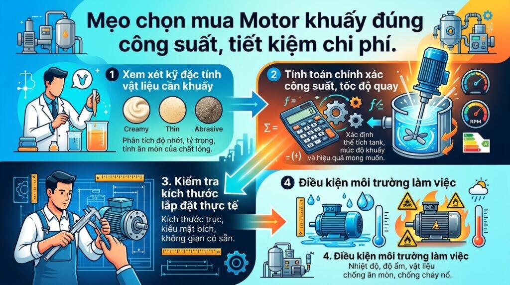 Mẹo chọn mua Motor khuấy đúng công suất, tiết kiệm chi phí.