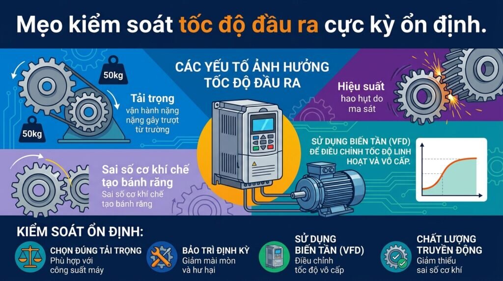 Mẹo kiểm soát tốc độ đầu ra cực kỳ ổn định.