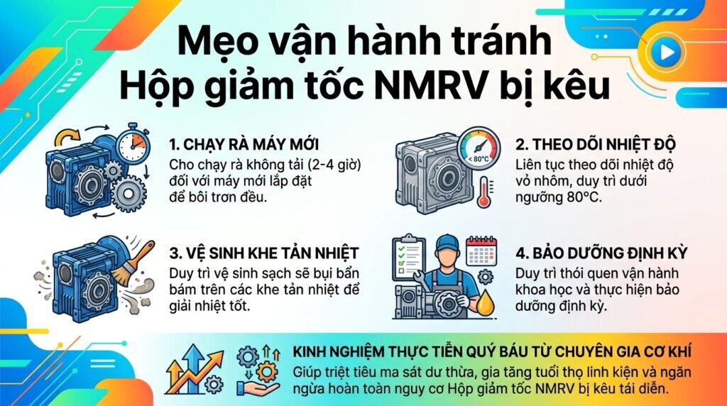 Mẹo vận hành tránh Hộp giảm tốc NMRV bị kêu