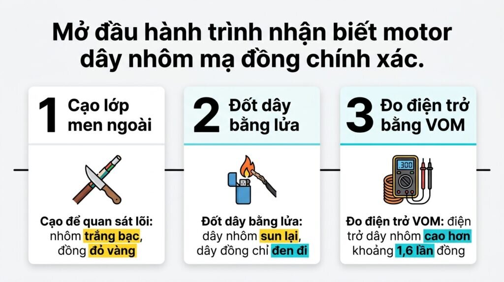 Mở đầu hành trình nhận biết motor dây nhôm mạ đồng chính xác.