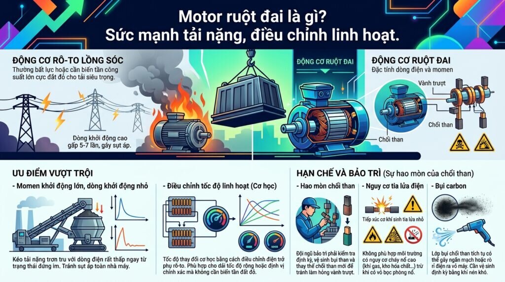 Motor ruột đai là gì? Sức mạnh tải nặng, điều chỉnh linh hoạt.