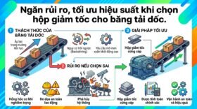 Ngăn rủi ro, tối ưu hiệu suất khi chọn hộp giảm tốc cho băng tải dốc.