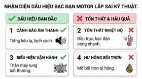 Nhận diện dấu hiệu bạc đạn motor lắp sai kỹ thuật.