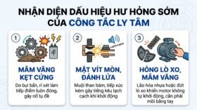 Nhận diện dấu hiệu hư hỏng sớm của công tắc ly tâm.