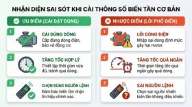 Nhận diện sai sót khi cài thông số biến tần cơ bản.