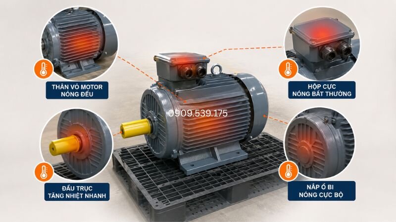 Xác định vị trí phát nhiệt để nhận biết nguyên nhân motor bị nóng