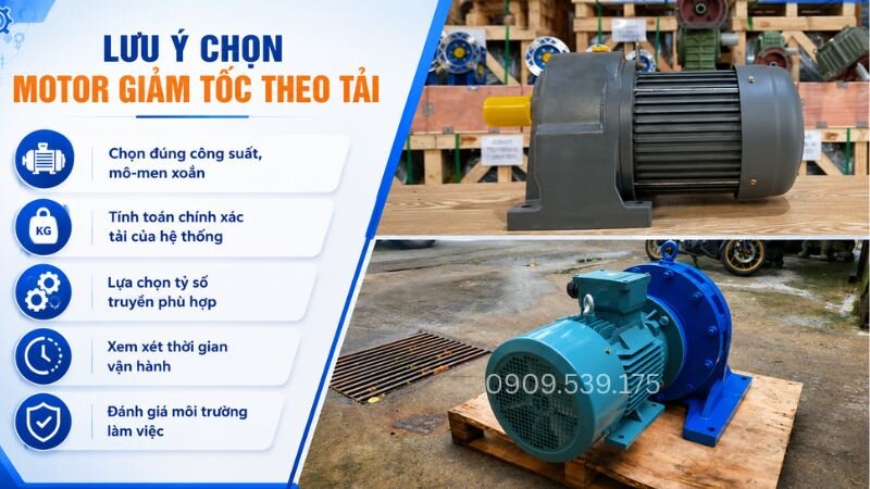 Các yếu tố cần kiểm tra trước khi chọn motor giảm tốc theo tải