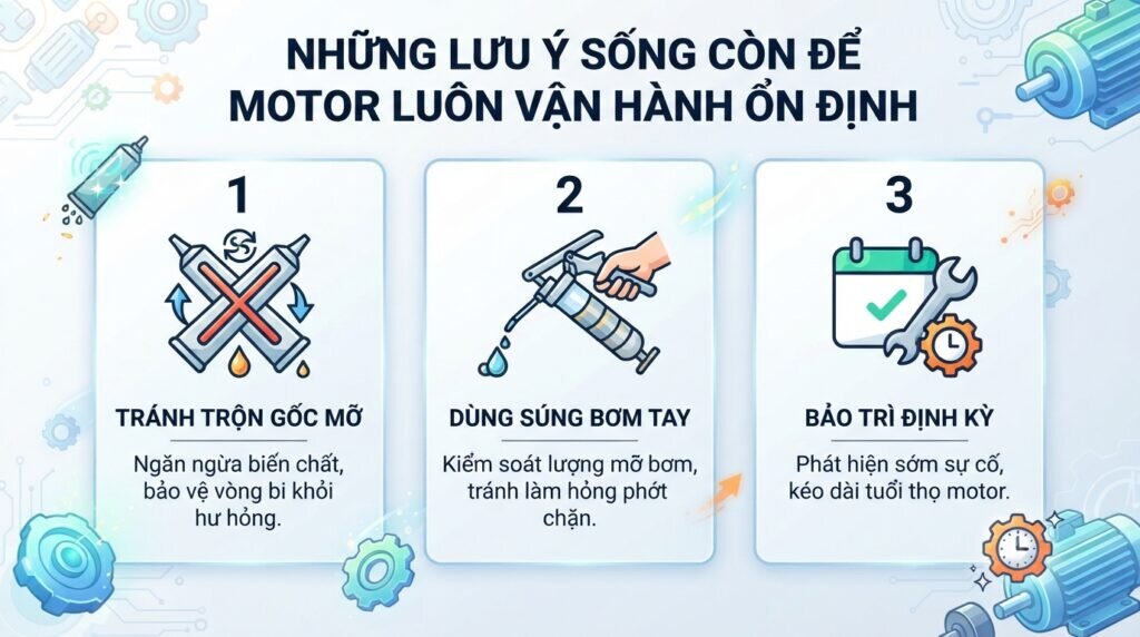 Những lưu ý sống còn để motor luôn vận hành ổn định.