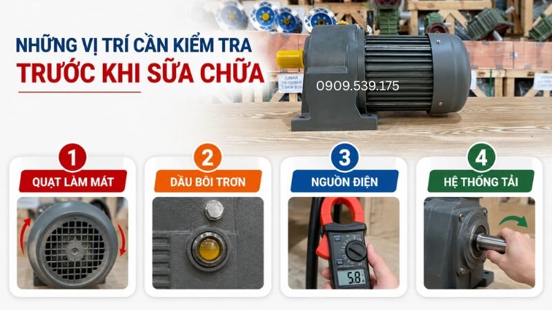 Kiểm tra các bộ phận quan trọng trước khi tháo motor