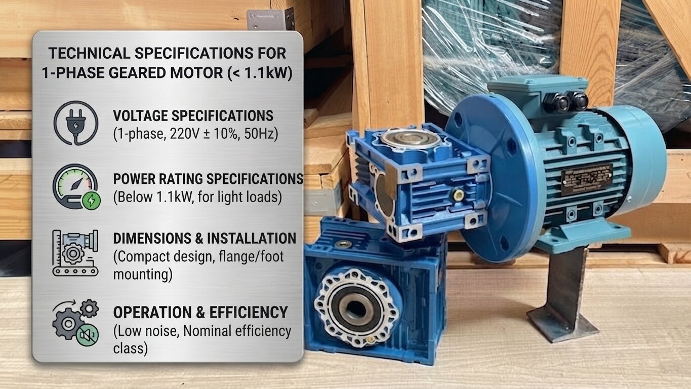 Key features of the 1-phase gear motor under 1.1kW