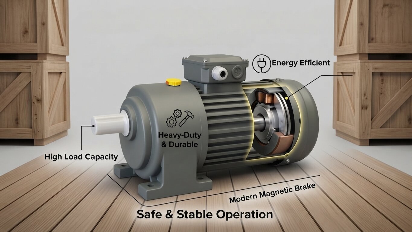 Key features of electromagnetic brake gear motor over 3.7kW