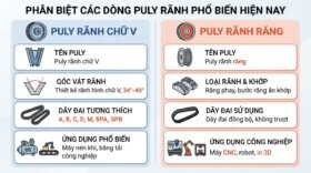 Phân biệt các dòng puly rãnh phổ biến hiện nay.