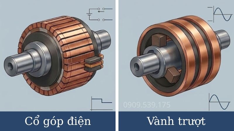 Phân biệt giữa cố góp điện và vành trượt