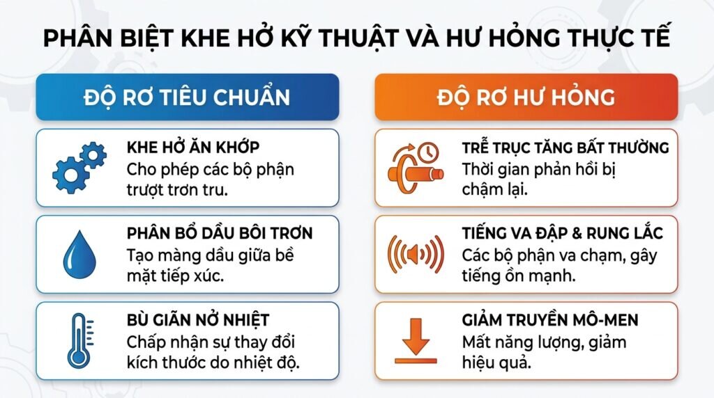 Phân biệt khe hở kỹ thuật và hư hỏng thực tế.
