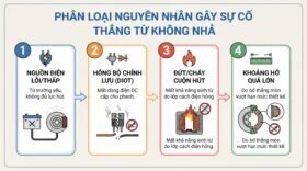 Phân loại nguyên nhân gây sự cố thắng từ không nhả.