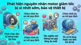 Phát hiện nguyên nhân motor giảm tốc bị xì nhớt sớm, bảo vệ thiết bị.