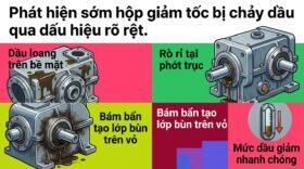 Phát hiện sớm hộp giảm tốc bị chảy dầu qua dấu hiệu rõ rệt.