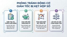 Phòng tránh động cơ giảm tốc bị kẹt hộp số.