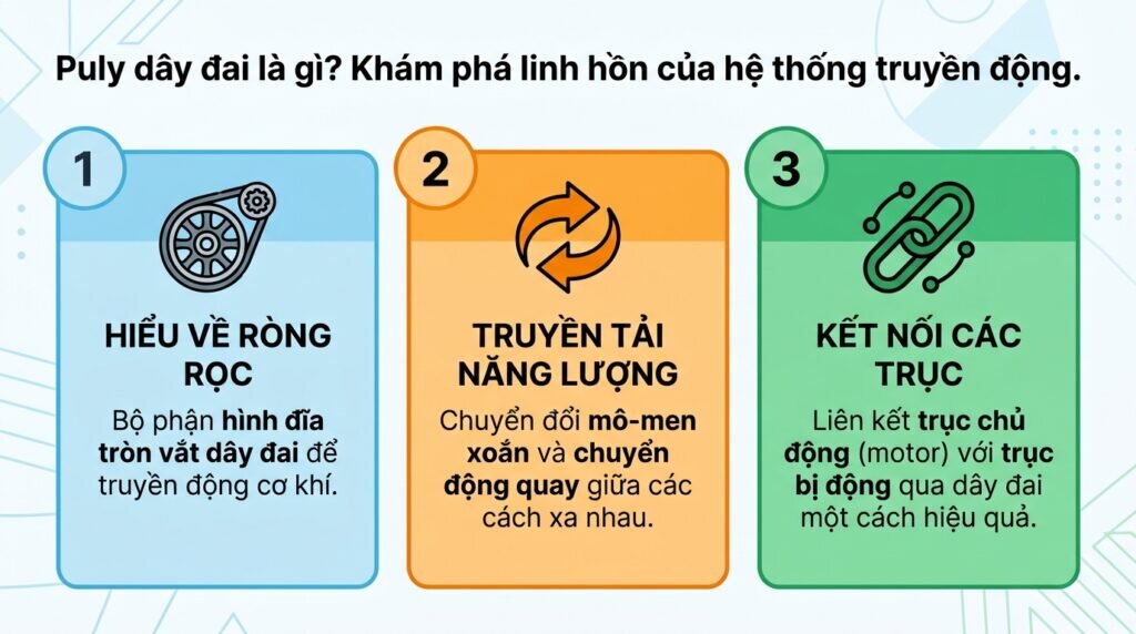 Puly dây đai là gì? Khám phá linh hồn của hệ thống truyền động.