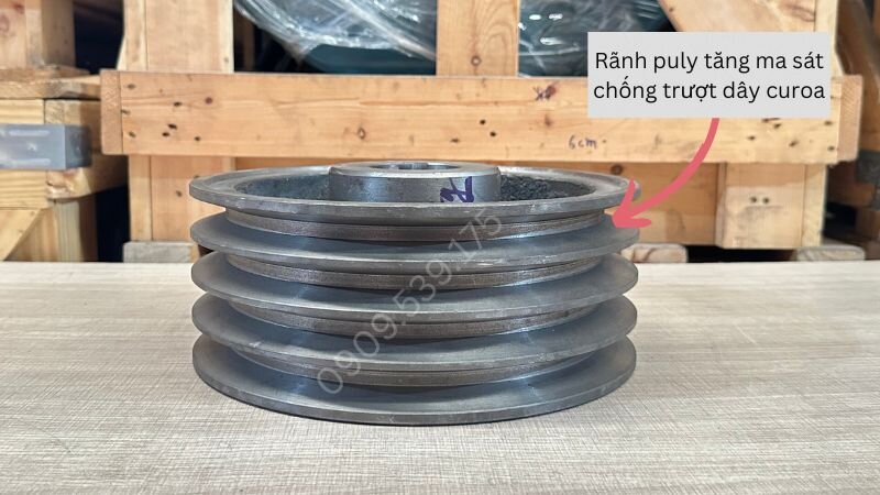 Puly rãnh giúp chống trượt và chịu tải tốt