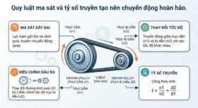 Quy luật ma sát và tỷ số truyền tạo nên chuyển động hoàn hảo.