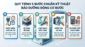 Quy trình 5 bước chuẩn kỹ thuật bảo dưỡng động cơ bước.
