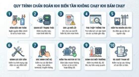 Quy trình chẩn đoán khi biến tần không chạy khi bấm chạy.