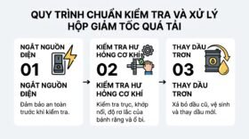 Quy trình chuẩn kiểm tra và xử lý hộp giảm tốc quá tải.