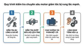 Quy trình kiểm tra chuyên sâu motor giảm tốc bị rung lắc mạnh.