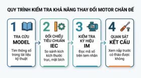 Quy trình kiểm tra khả năng thay đổi motor chân đế.