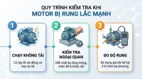 Quy trình kiểm tra khi motor bị rung lắc mạnh.