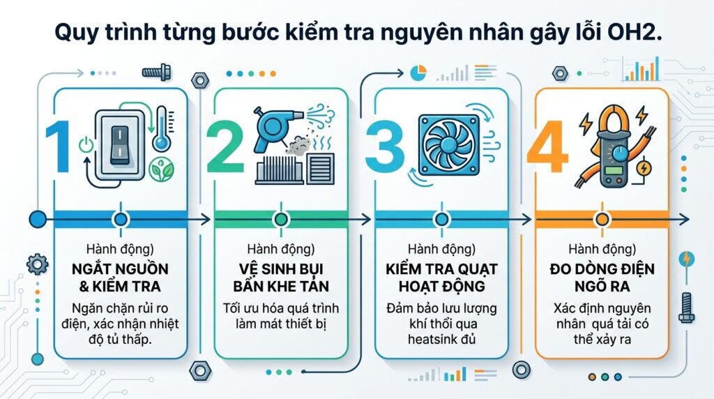 Quy trình từng bước kiểm tra nguyên nhân gây lỗi OH2.
