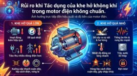Rủi ro khi Tác dụng của khe hở không khí trong motor điện không chuẩn.