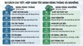 So sánh chi tiết Hộp giảm tốc bánh răng nghiêng và thẳng.