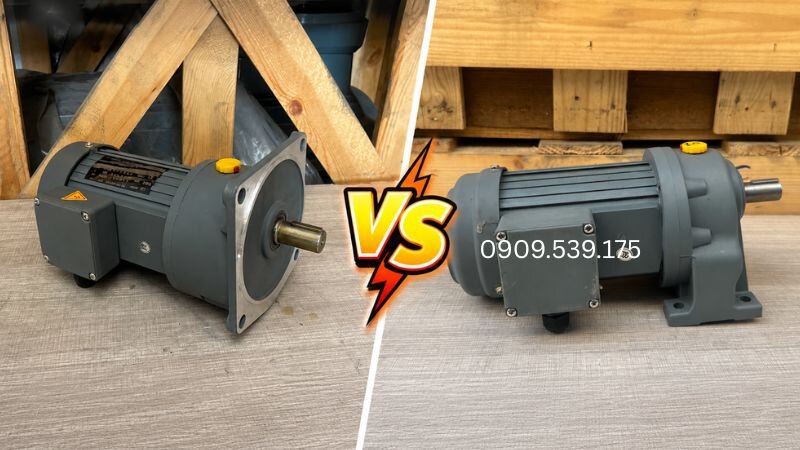 So sánh những điểm khác biệt cơ bản giữa motor giảm tốc mặt bích và chân đế